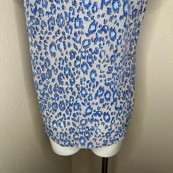 JOIE Lynny Leopard Print Silk Blouse Blue & Black Size Small - Picture 6 of 12